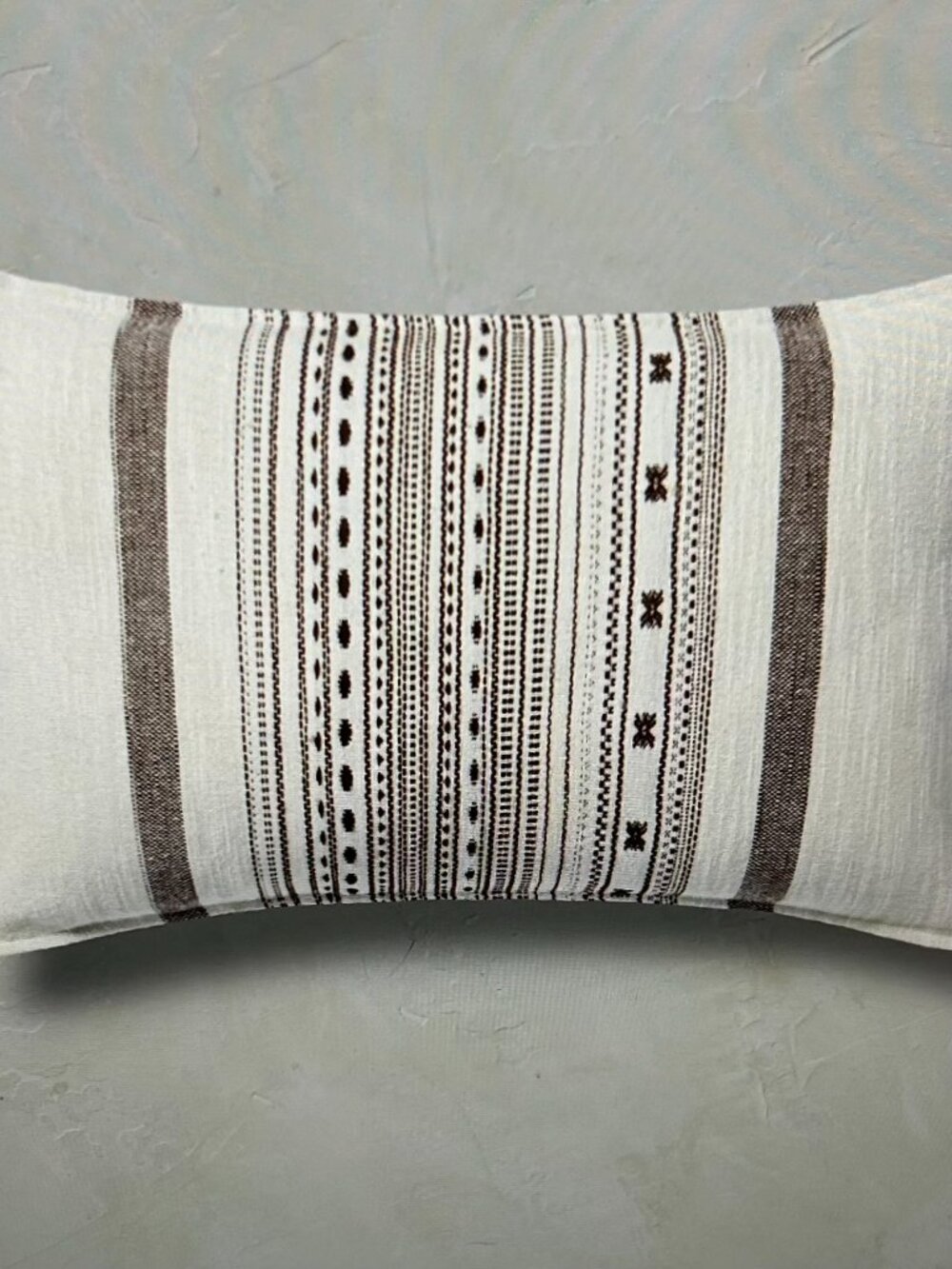 Joon Loloi Rowena Pillow, Natural/Chocolate 13 x 21 Lumbar Pillow